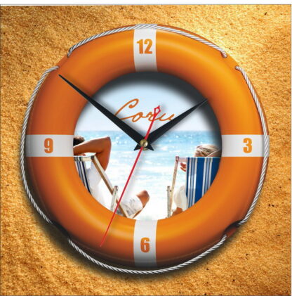 Часы с кусочком моря «Спасательный круг пляж Сочи»