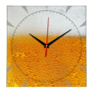 Часы из стекла «Пиво с пеной»