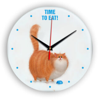 Настенные часы Жирный кот Time to eat!