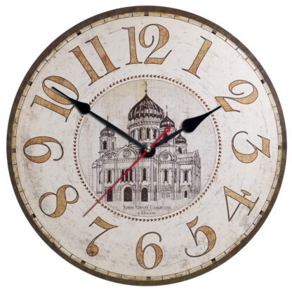 Часы на стену «Храм Христа Спасителя- ретро мотив»