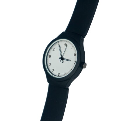 Наручные часы на заказ силиконовый браслет черные