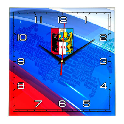 Часы с флагом РФ и гербом города Хабаровск 02