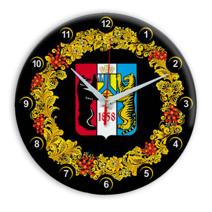 Часы в стиле Хохлома сувенирные Хабаровск 03