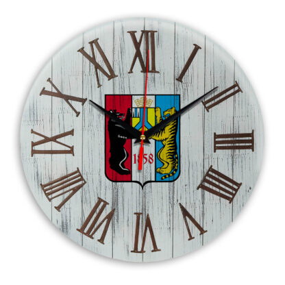 Печать под стеклом- Деревянные настенные часы Хабаровск 07