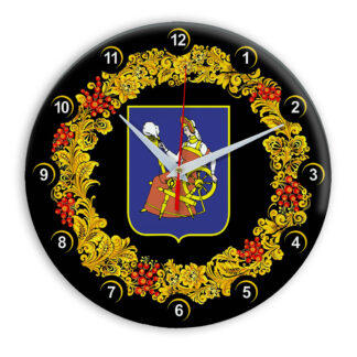 Часы в стиле Хохлома сувенирные Иваново 03
