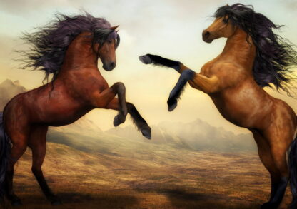 Фото на стекле «Две лошади»