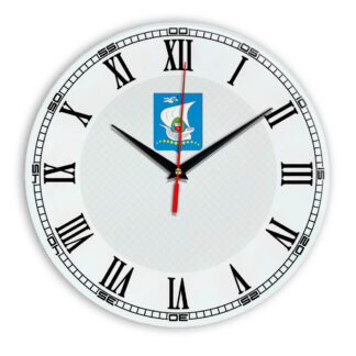 Стеклянные настенные часы с логотипом Калининград 09