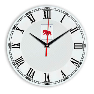 Стеклянные настенные часы с логотипом Кудымкар 09