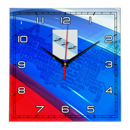 Часы с флагом РФ и гербом города Курск 02