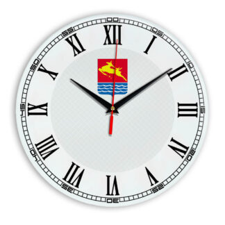 Стеклянные настенные часы с логотипом Магадан 09