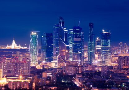 Фото на стекле «Москва Сити ночью»