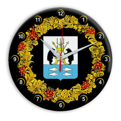 Часы в стиле Хохлома сувенирные Новгород 03