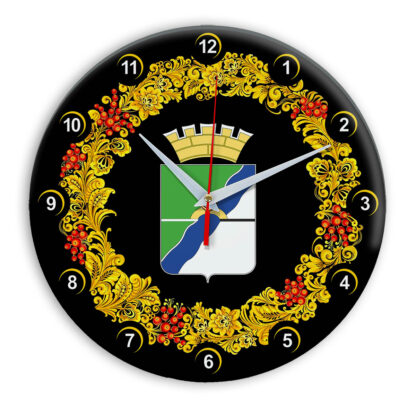Часы в стиле Хохлома сувенирные Новосибирск 2-03