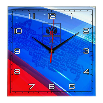 Часы с флагом РФ и гербом города Оренбург 02