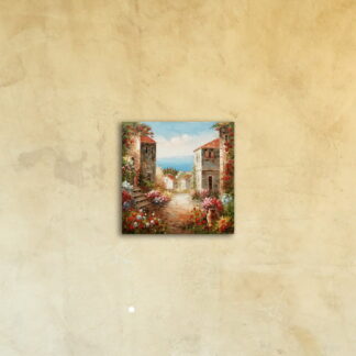 Картина на стекле «Цветущий город»