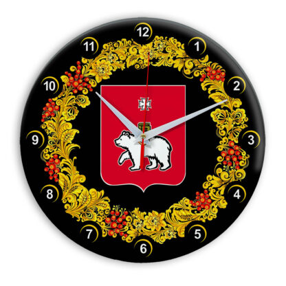 Часы в стиле Хохлома сувенирные Пермь 3