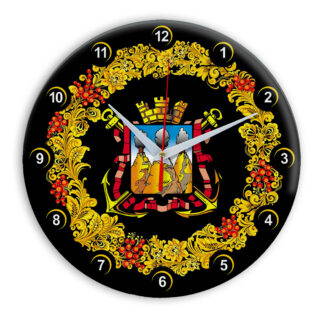 Часы в стиле Хохлома сувенирные Петропавловск камчатский 03