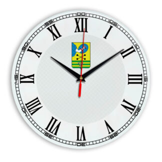 Стеклянные настенные часы с логотипом Петрозаводск 09