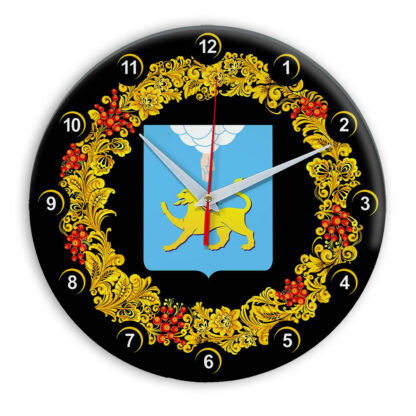 Часы в стиле Хохлома сувенирные Псков 03