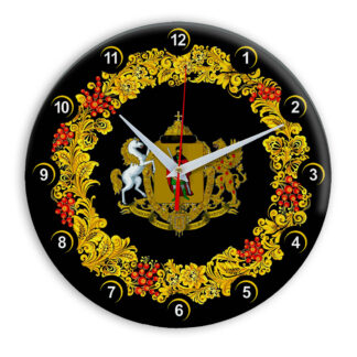Часы в стиле Хохлома сувенирные Рязань 03