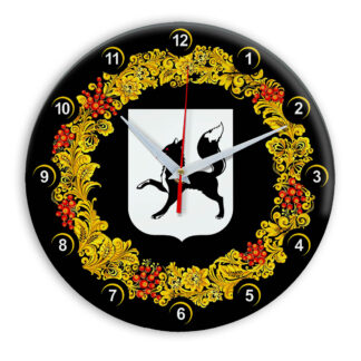 Часы в стиле Хохлома сувенирные Салехард 03