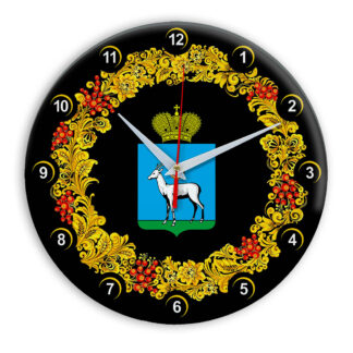 Часы в стиле Хохлома сувенирные Самара 03