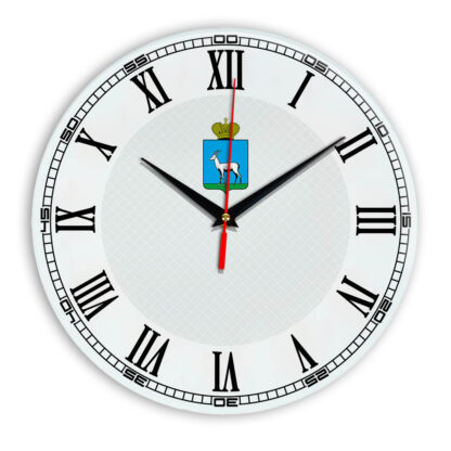 Стеклянные настенные часы с логотипом Самара 09