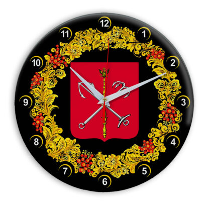 Часы в стиле Хохлома сувенирные Санкт Петербург 03