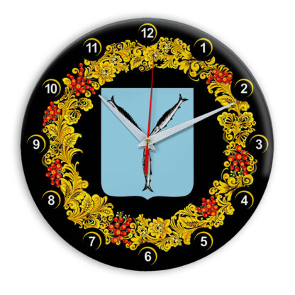 Часы в стиле Хохлома сувенирные Саратов 03