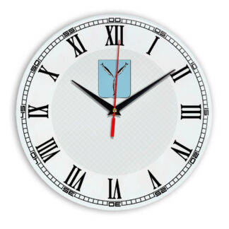 Стеклянные настенные часы с логотипом Саратов 09