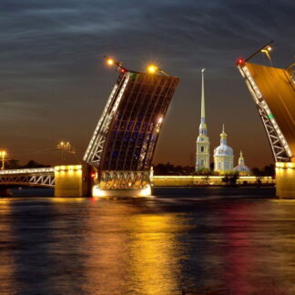 Фото на стекле «Разводной мост Санкт-Петербурга»