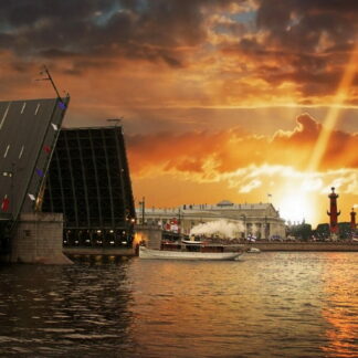 Фото на стекле «Рассвет в Санкт-Петербурге»