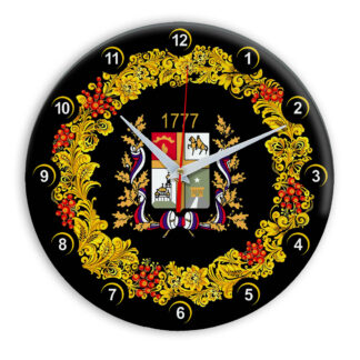 Часы в стиле Хохлома сувенирные Ставрополь 03