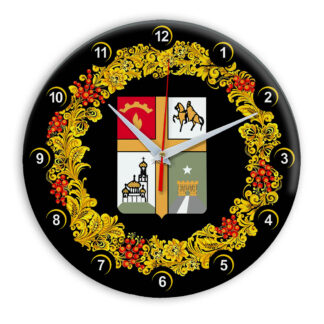 Часы в стиле Хохлома сувенирные Ставрополь2-03