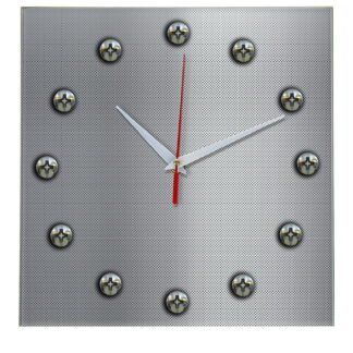 Часы Стройка с принтом с винтами под металл