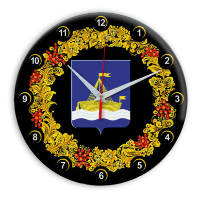 Часы в стиле Хохлома сувенирные Тюмень 2-03