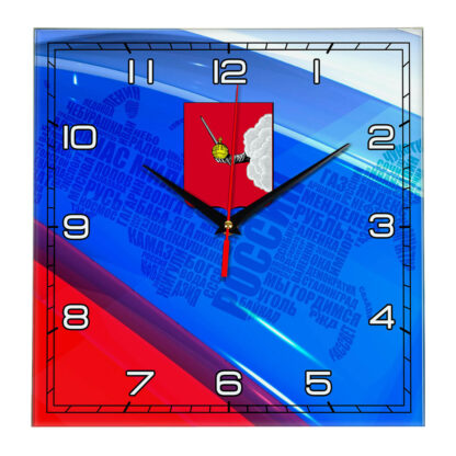 Часы с флагом РФ и гербом города Вологда 02