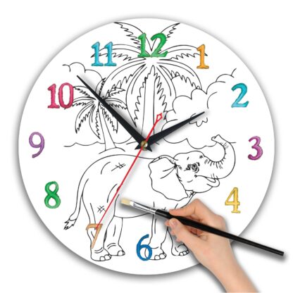 часы раскраска для детей «Белочка с орехом»