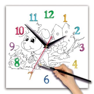 часы раскраска для детей «Щенок»