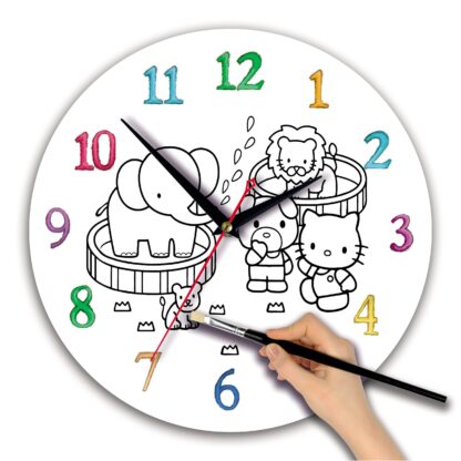 Детская раскраска часы «Китти»