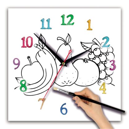 часы раскраска для детей «Фрукты «