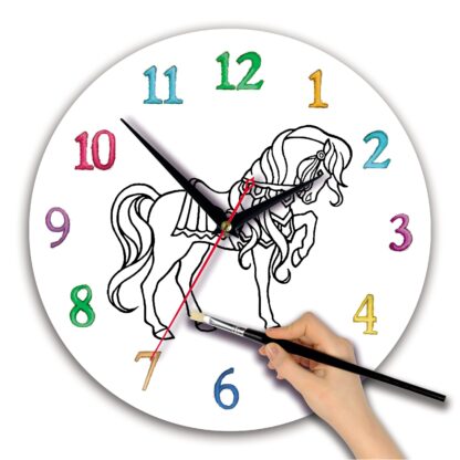 часы раскраска для детей «Лошадка»