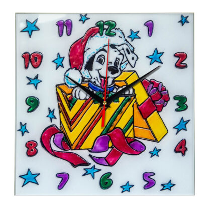 Часы раскраска на стекле для детей «Новогодний подарок»
