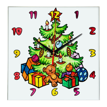 Часы раскраска для детей «Новогодняя ёлочка»