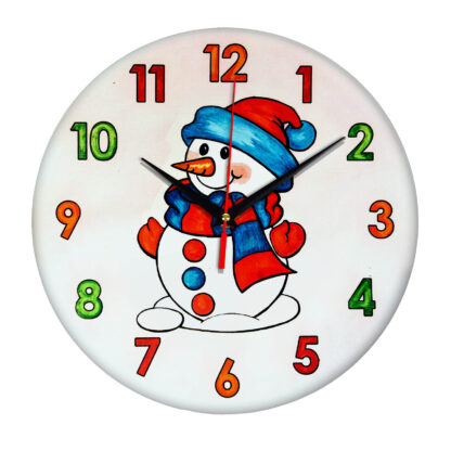 Часы раскраска для детей «Снеговик»